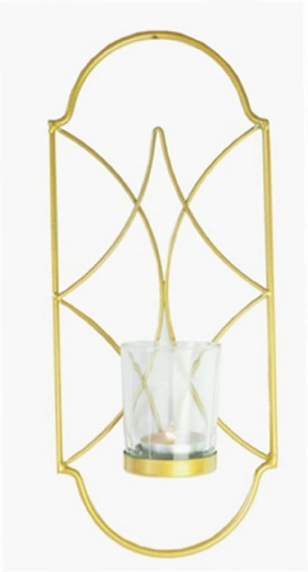 1PC Metal Wall Hanging Sconce Candle Holder – Luxury Geometric Gold Wall Decor