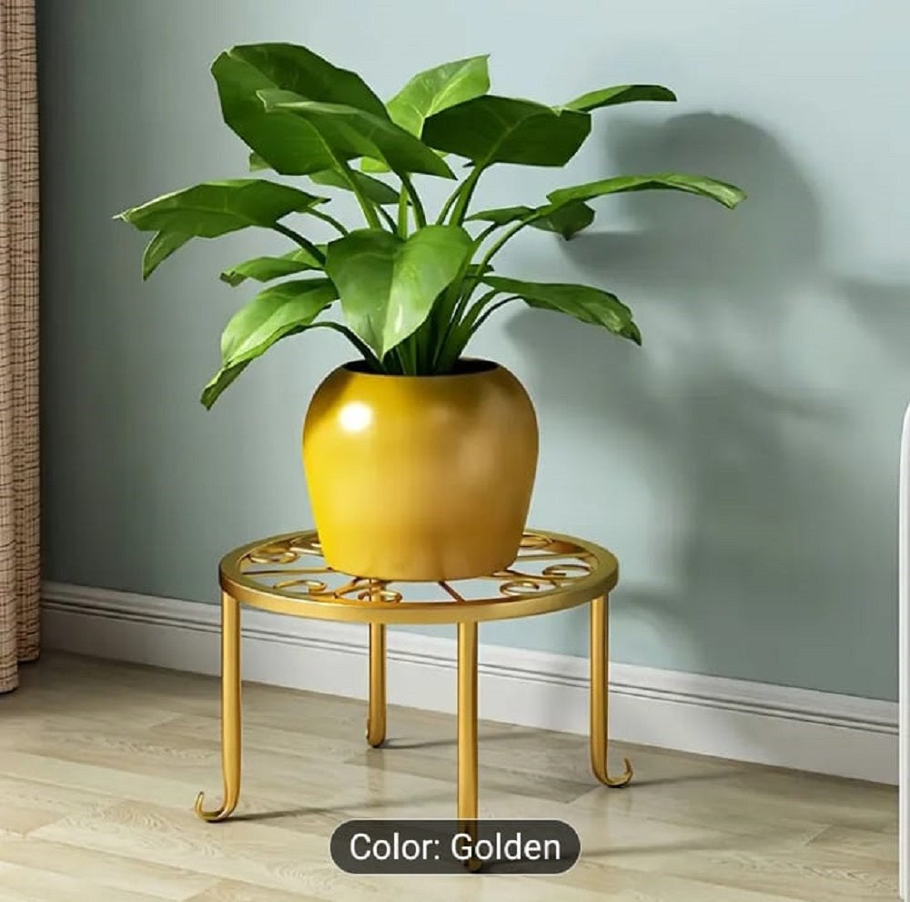 Floor Iron Pot Plant Stand Garden Plant Balcony Round Rack Home Decor