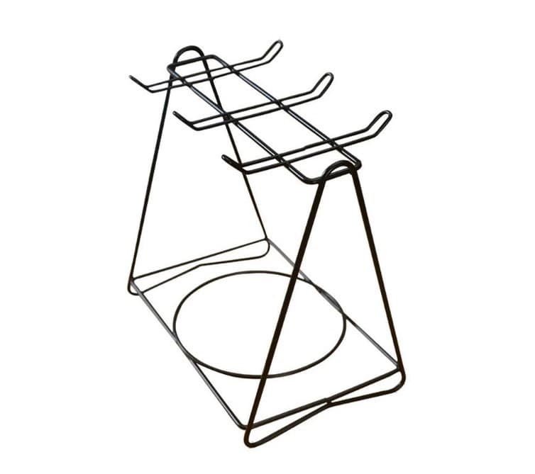 Cups Holder Stand dishes Plate Rack Premium Golden Square Cup & Saucer Rack – 6-Hook Metal Tea Set Organizer