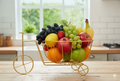 Luxury Bicycle Style Rectangular Metal Fruit Basket – Premium Decorative Kitchen Storage & Centerpiece Rack (Golden & Black)