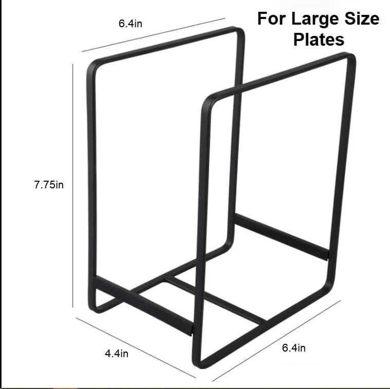 Heavy Duty Metal Plate Rack - Kitchen Cabinet Organizer & Dish Drying Stand