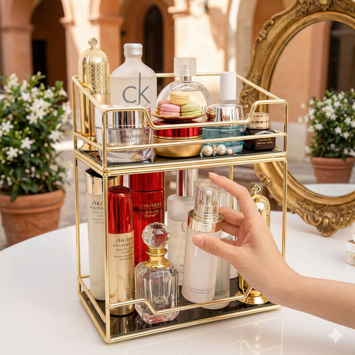 2-Tier Premium Gold Luxury Organizer – The Ultimate Multi-Purpose Storage Solution