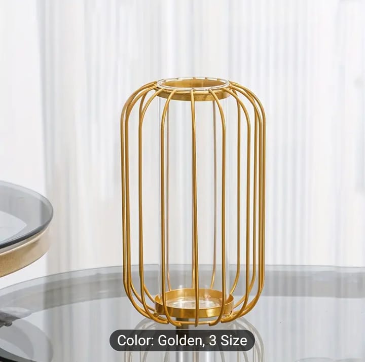 Flower Vase – Elegant Nordic Tabletop Planter with Glass Test Tube for Home Decor