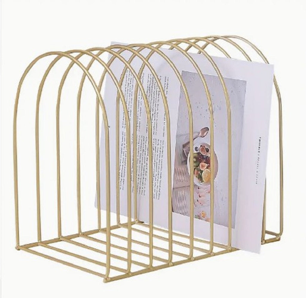 Freestanding Iron Organizer Book & Magazine Holder