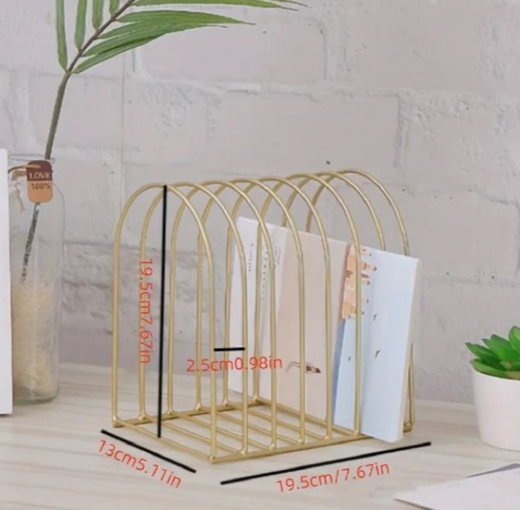 Freestanding Iron Organizer Book & Magazine Holder