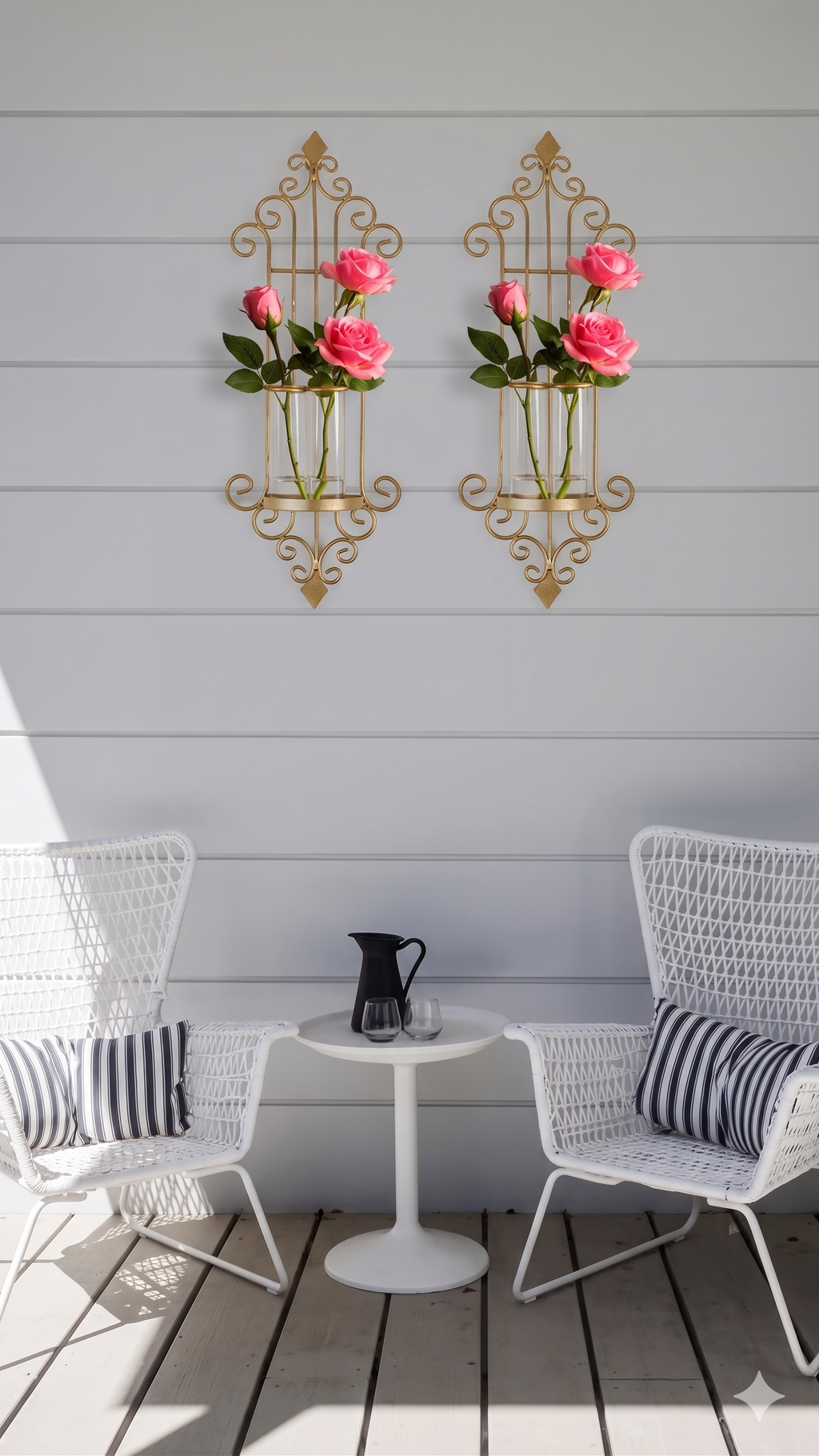 Set of 2 Metal Wall Sconce with Hydroponic Glass Tubes –