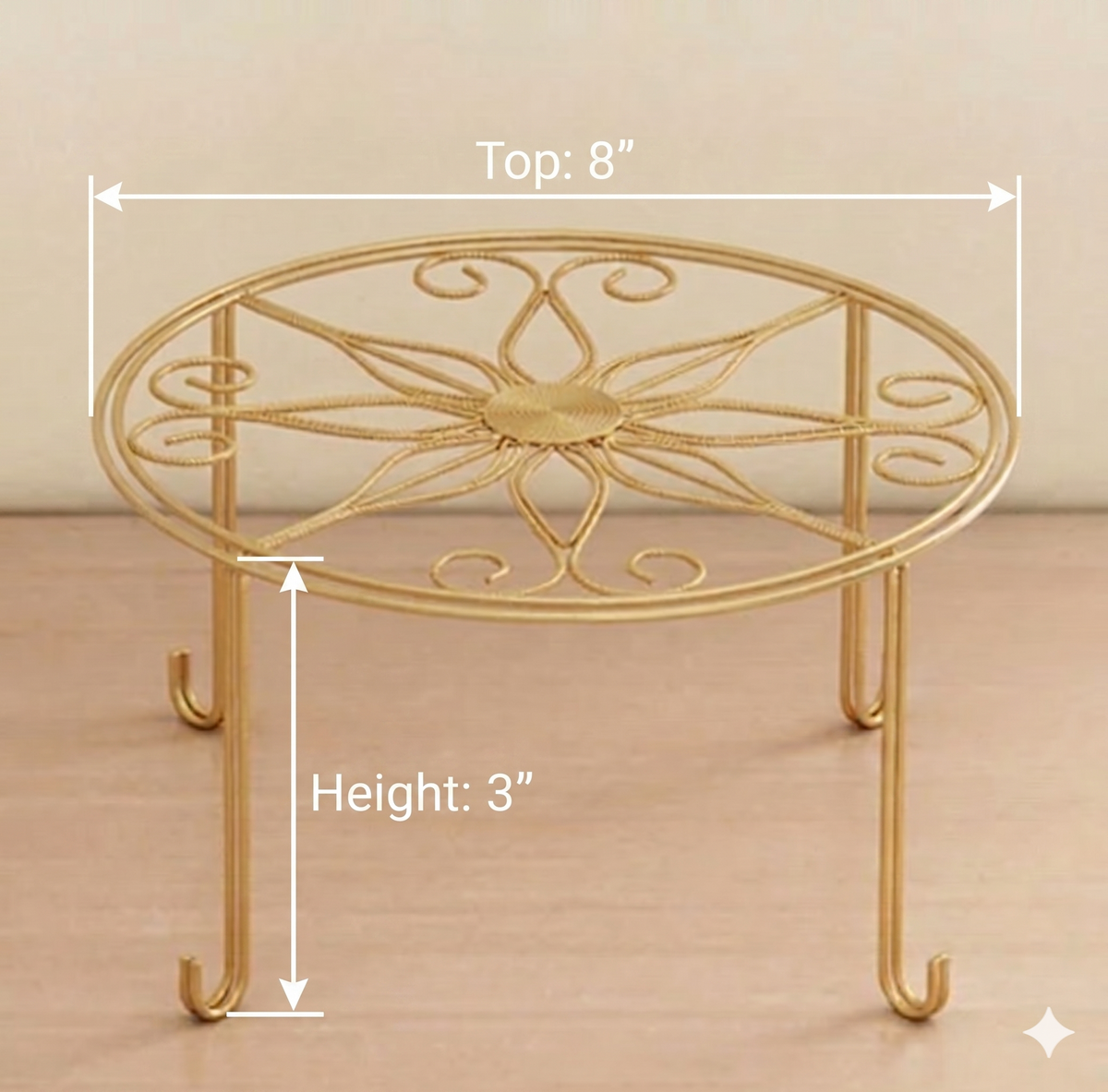 Floor Iron Pot Plant Stand Garden Plant Balcony Round Rack Home Decor