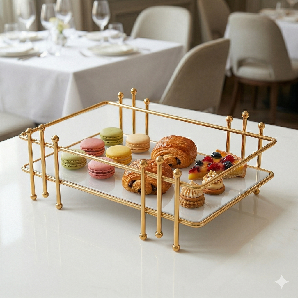 Premium Luxury Gold Multi-Purpose Organizer Rack – Elegant Display Tray