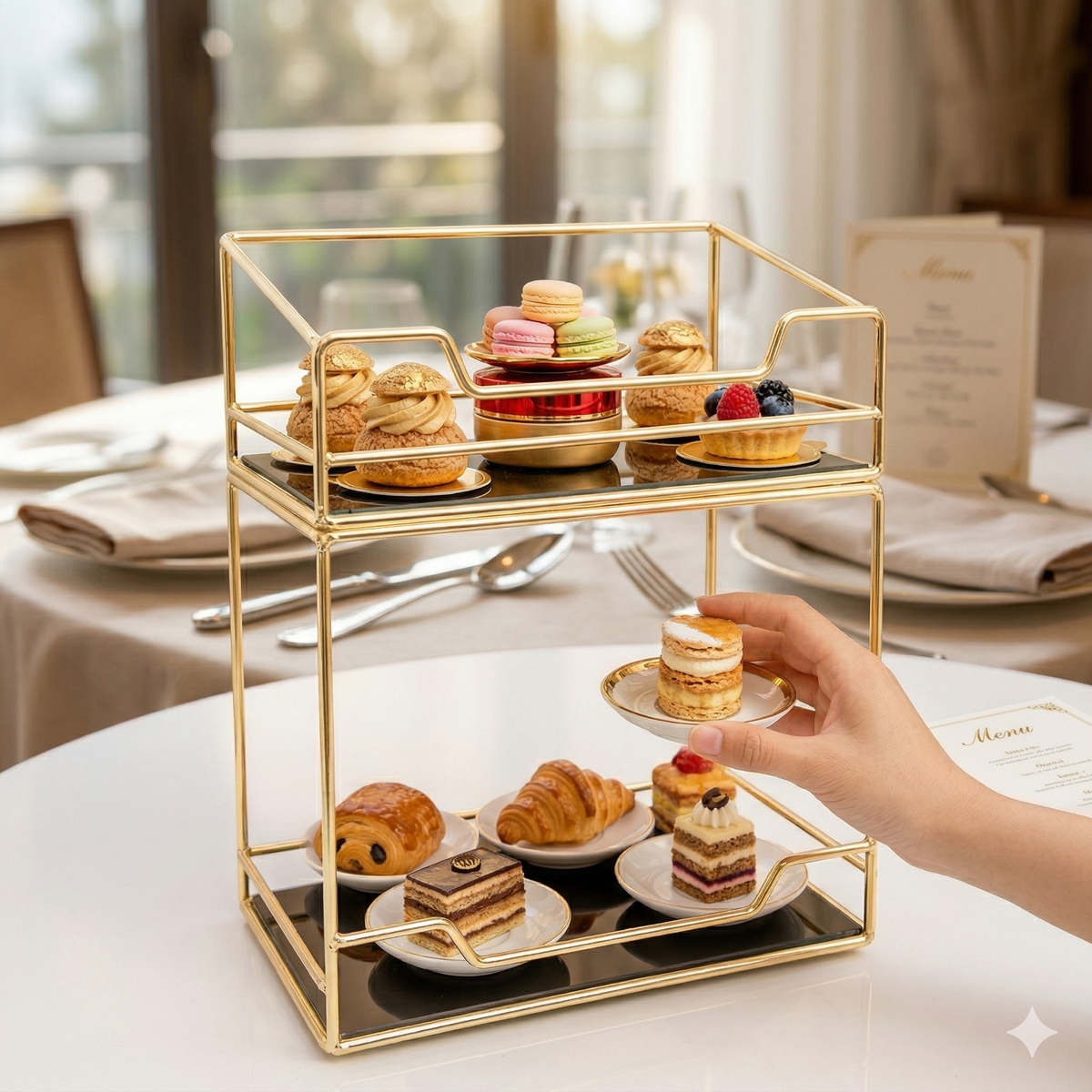 2-Tier Premium Gold Luxury Organizer – The Ultimate Multi-Purpose Storage Solution
