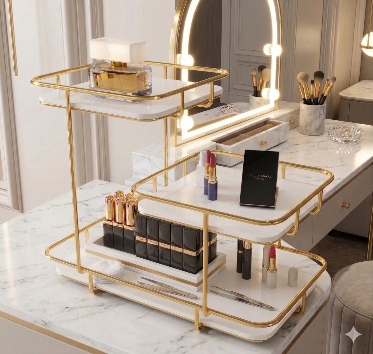 Exclusive 3-Tier Golden Buffet Server – Luxury Food Display Stand for Fruits, Sweets & Starters