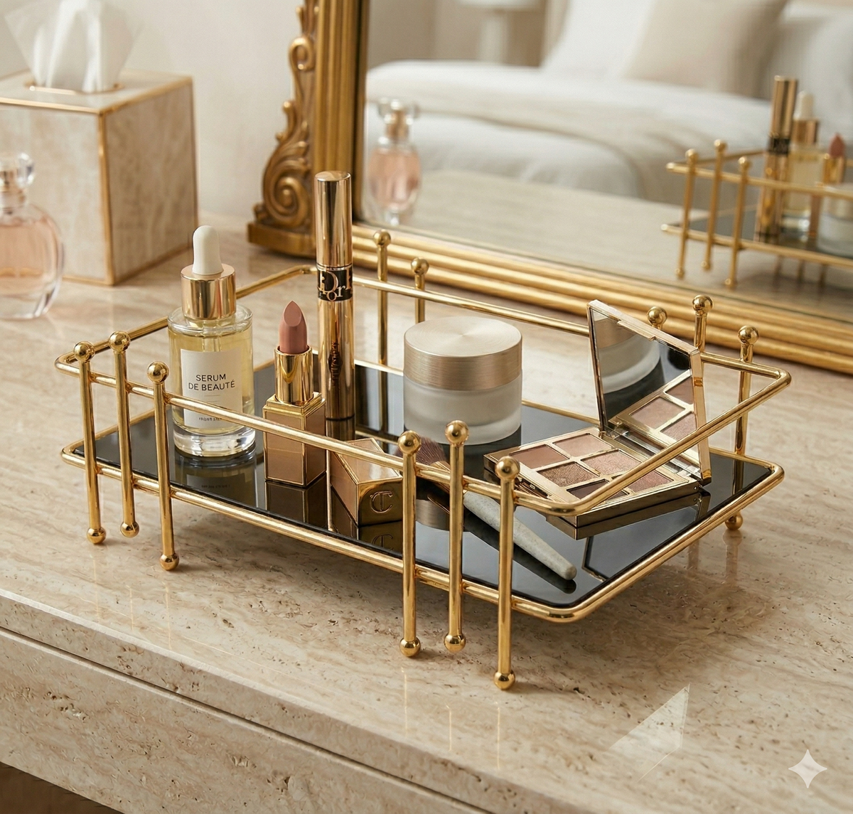 Premium Luxury Gold Multi-Purpose Organizer Rack – Elegant Display Tray