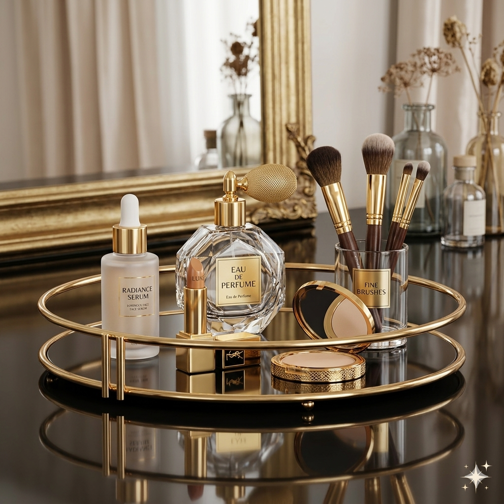 Luxury Golden rond Vanity Tray