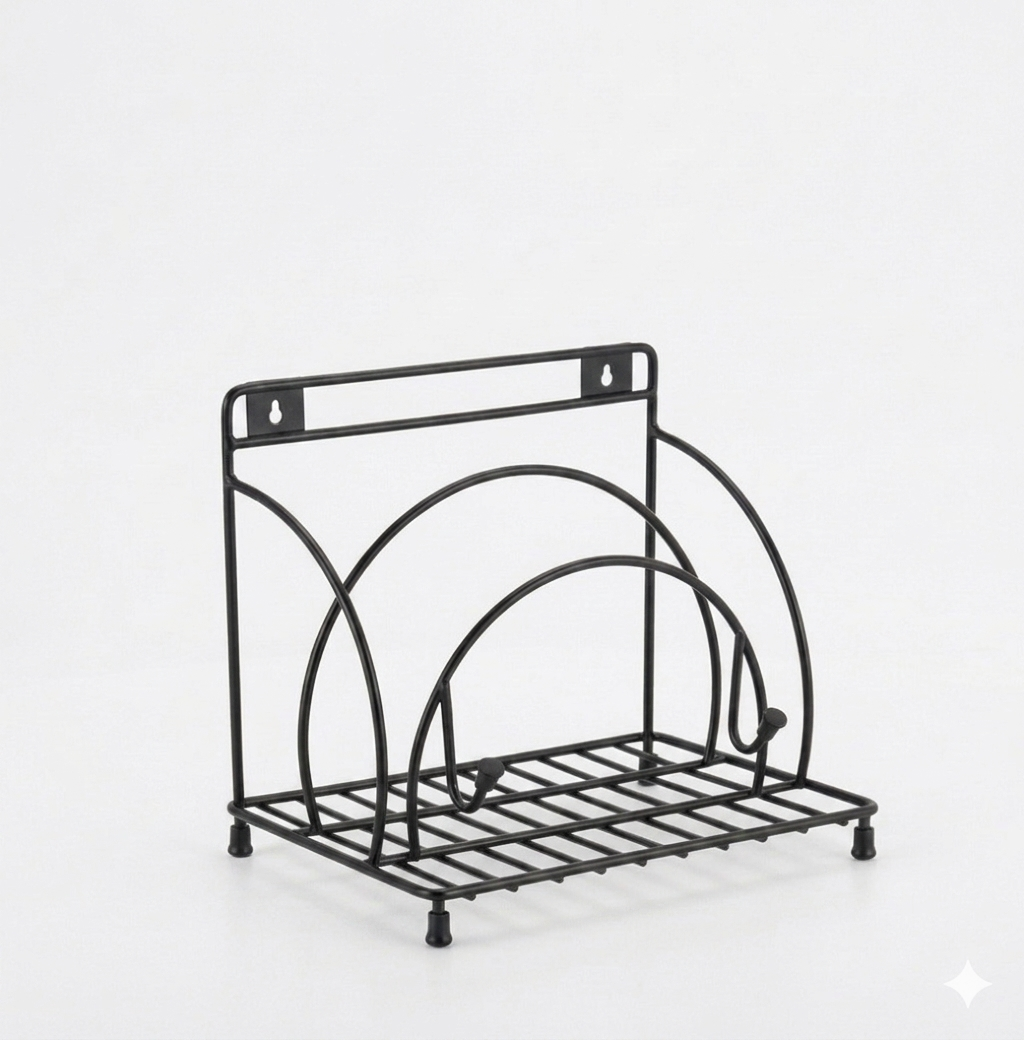 Rack – 2-in-1 Wall Mounted & Countertop Stand for Chopping Boards, Pot Lids, & Kitchen Accessories