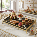 Luxury 1-Tier Gold Display Rack – Multipurpose Metal Organizer for Makeup, Perfumes & Kitchen