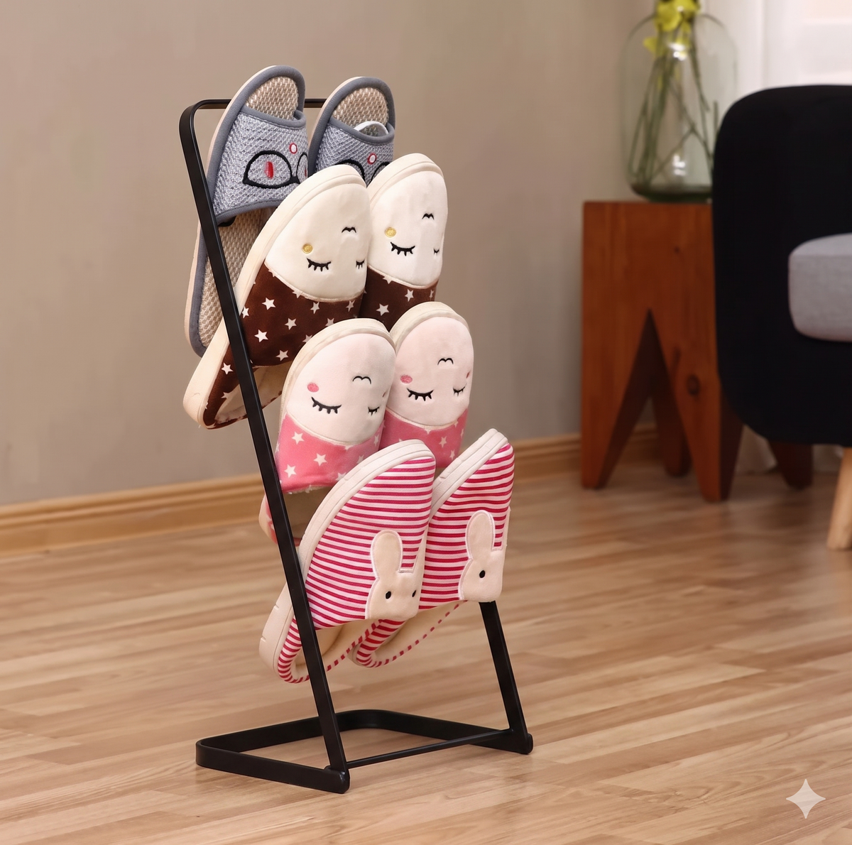 Modern Slipper & Shoe Organizer Rack – Sleek Vertical Hanger for Slippers & Sandals