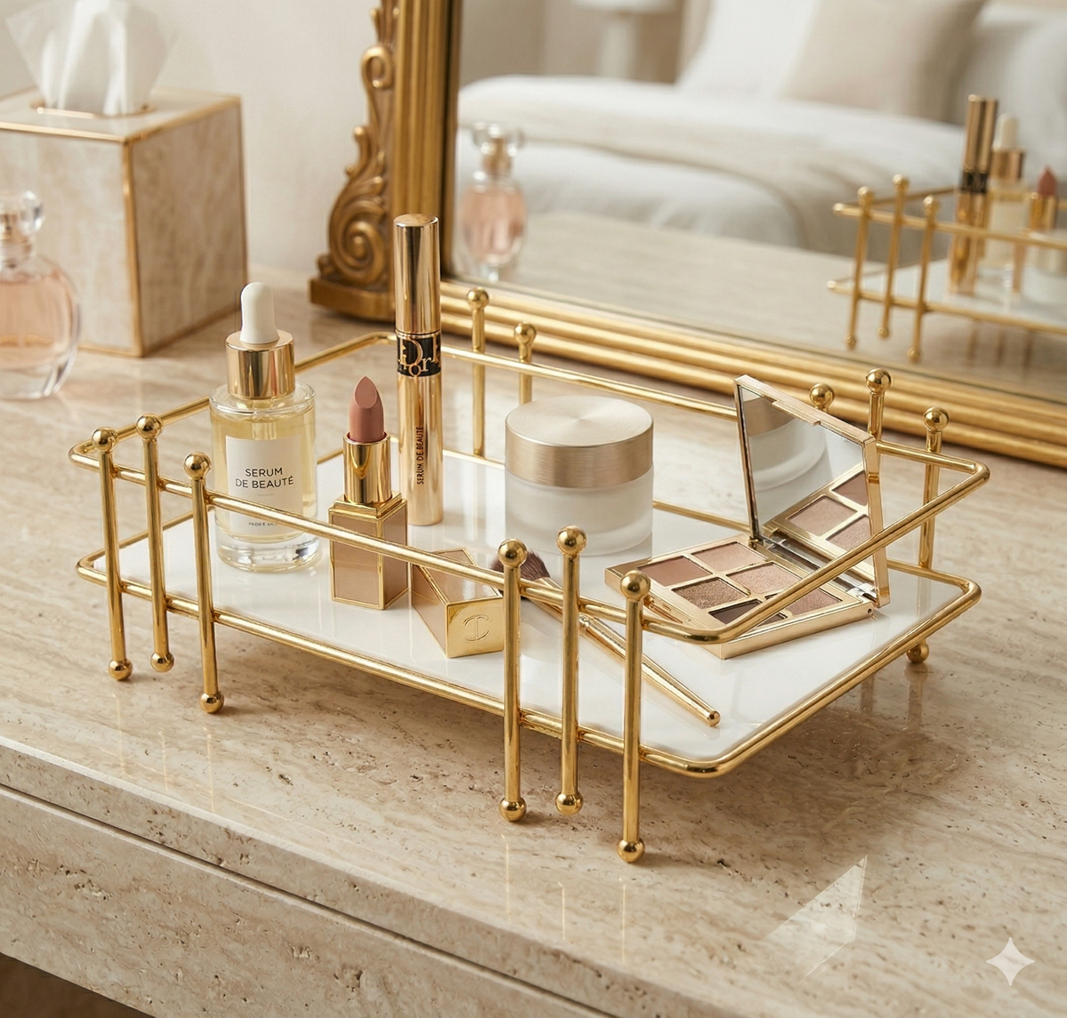 Premium Luxury Gold Multi-Purpose Organizer Rack – Elegant Display Tray