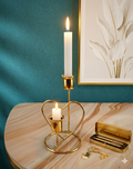 Premium Gold Heart Twin Candle Sconce - Aesthetic Centerpiece for Bedroom