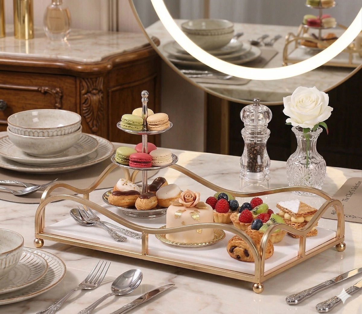 Premium Gold Plated Serving Stand – High Tea, Dessert Display & Dining Table Organizer