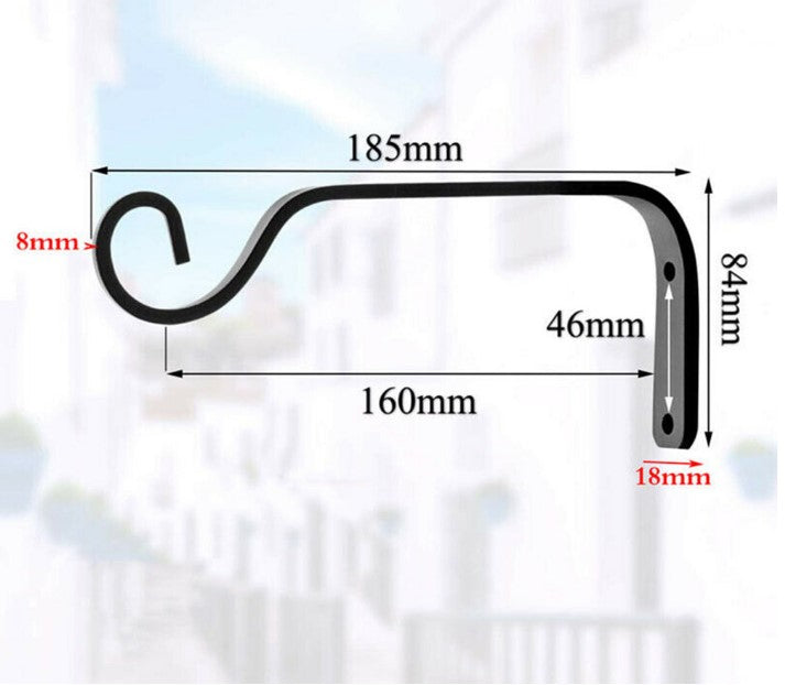 Wall-Mounted Plant Hanging Bracket – Heavy-Duty Metal Hook for Hanging Plants, Lanterns & Wind Chimes (Classic Black Finish)