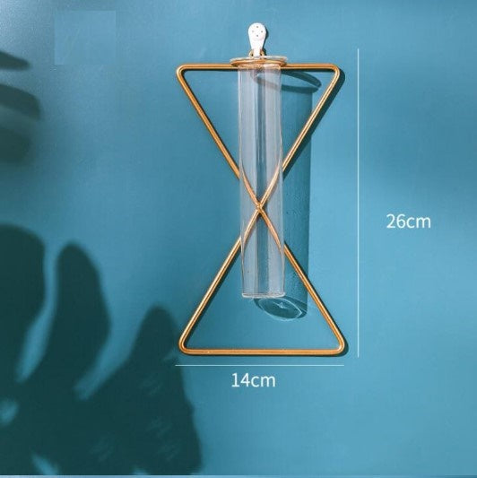 Home Decor Wall Decoration Iron Hanging Flower Vases Hydroponic Plants Container Wedding Decoration