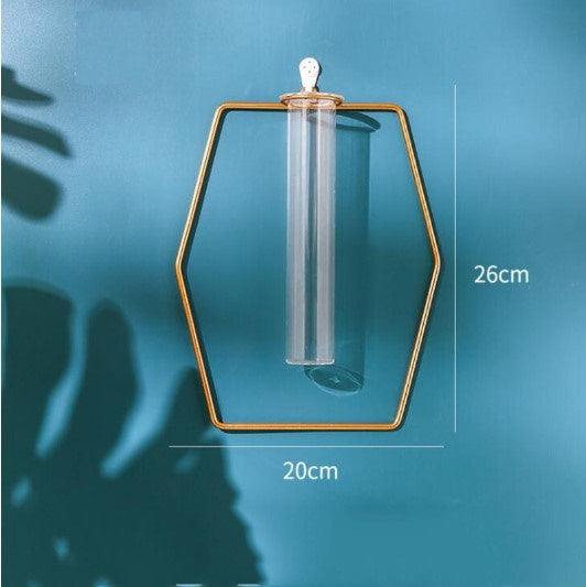1pc Decoration Iron Hanging Flower Vases Hydroponic Plants Container Wedding Decoration