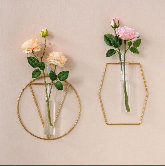 1pc Decoration Iron Hanging Flower Vases Hydroponic Plants Container Wedding Decoration