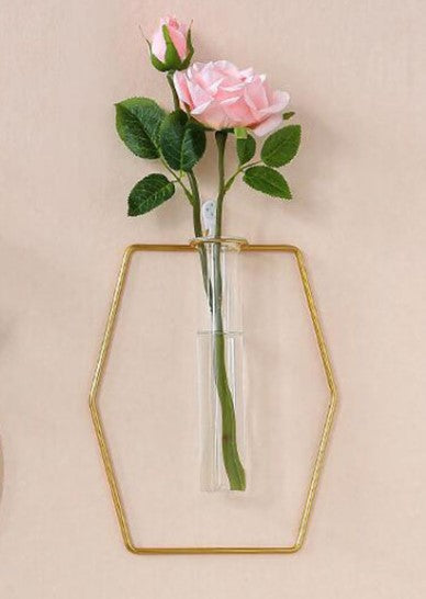 1pc Decoration Iron Hanging Flower Vases Hydroponic Plants Container Wedding Decoration