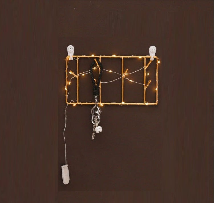 Minimalist Gold Wall Key Holder – Stylish Multi-Hook Organizer for Modern Homes
