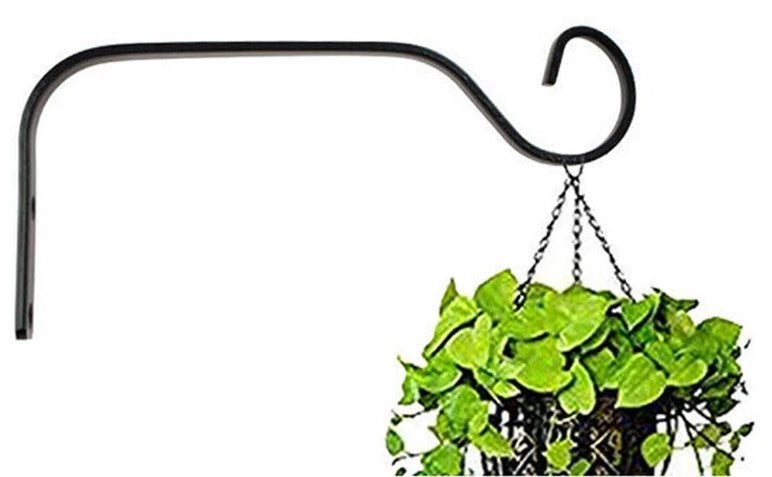 Wall-Mounted Plant Hanging Bracket – Heavy-Duty Metal Hook for Hanging Plants, Lanterns & Wind Chimes (Classic Black Finish)