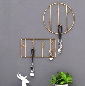 Minimalist Gold Wall Key Holder – Stylish Multi-Hook Organizer for Modern Homes
