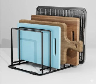 Heavy-Duty Kitchen Organizer Rack – Multi-Purpose Stand for Chopping Boards, Pot Lids, Plates & Bakeware – Space Saving Countertop Storage