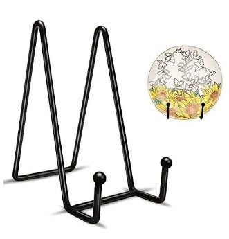 Metal Plate Stand Easel & Picture Holder – Decorative Display Stand for Plates, Frames & Art