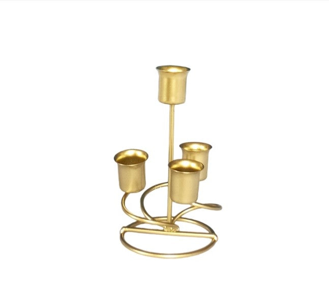 4-Arm Iron Art Candlestick Display Stand – Luxury Candle Holder for Wedding, Party & Home Decor
