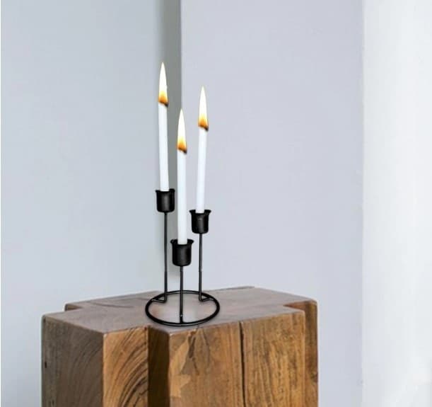 Metal 3-Arm Candle Holder - Minimalist Nordic Candelabra for Table Decor