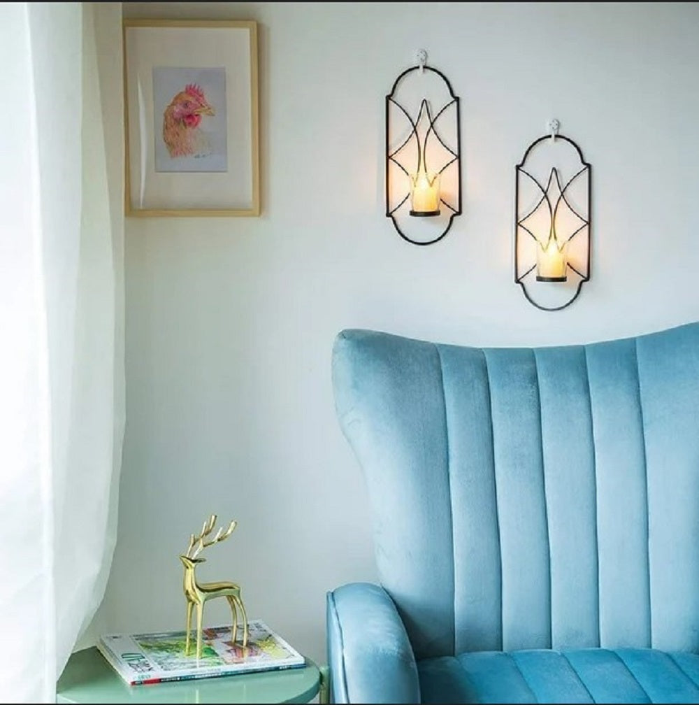 1PC Metal Wall Hanging Sconce Candle Holder – Luxury Geometric Gold Wall Decor