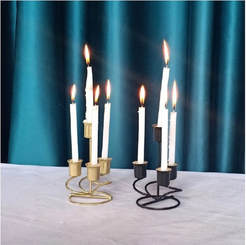 4-Arm Iron Art Candlestick Display Stand – Luxury Candle Holder for Wedding, Party & Home Decor