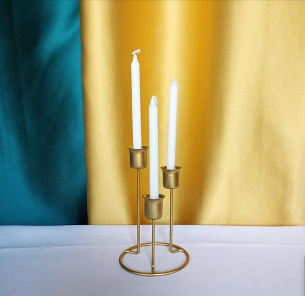Metal 3-Arm Candle Holder - Minimalist Nordic Candelabra for Table Decor