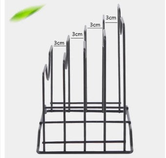 Modern Multi-Purpose Kitchen Organizer Rack – Sleek Metal Holder for Plates, Lids, Cutting Boards & Books