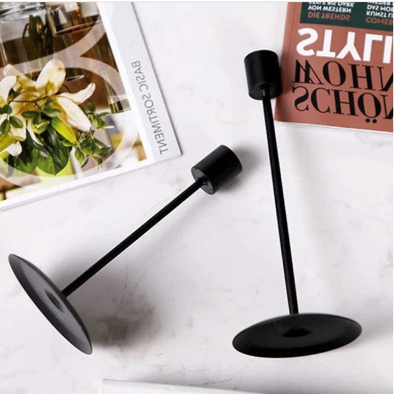 2Pcs Modern Metal Candle Holder Set – Elegant Candlestick Stand for Wedding, Dining & Home Decor