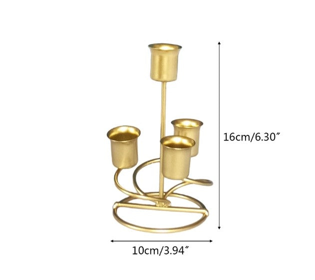 4-Arm Iron Art Candlestick Display Stand – Luxury Candle Holder for Wedding, Party & Home Decor