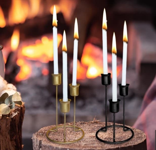 Metal 3-Arm Candle Holder - Minimalist Nordic Candelabra for Table Decor