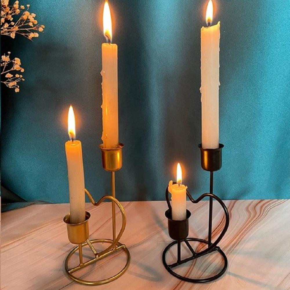 Premium Gold Heart Twin Candle Sconce - Aesthetic Centerpiece for Bedroom