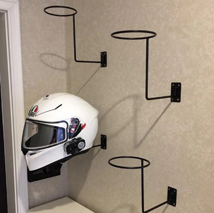 1pc Premium Heavy-Duty Metal Wall-Mounted Helmet Stand & Jacket Rack – Multi-Functional Riding Gear Organizer for Bikers