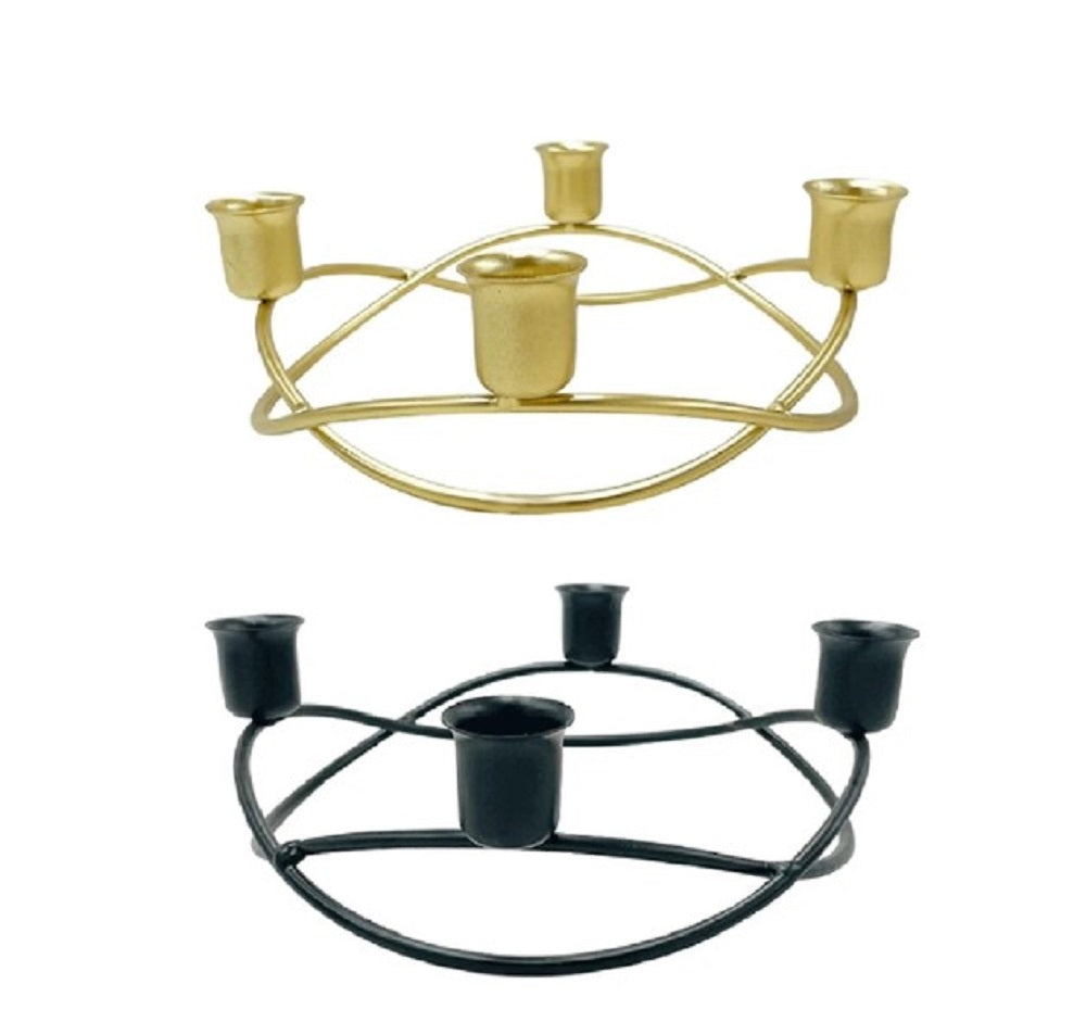 Luxury Circular 4-Candle Candelabra – Modern Metal Geometric Centerpiece for Romantic Ambiance & Table Decor