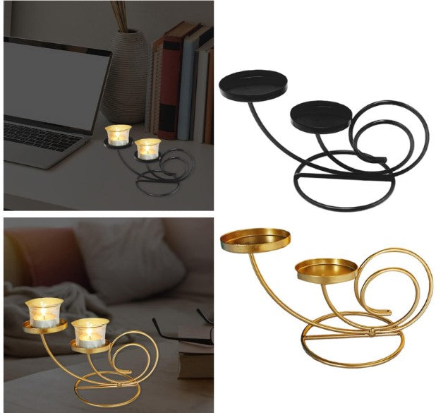 2Arms Candlestick Holder Candle Stand Candelabra for Wedding Home Desk Decor