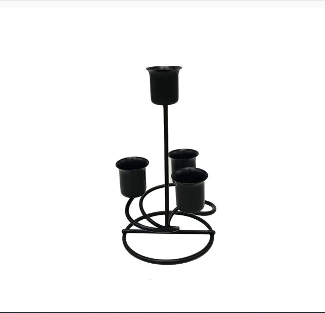 4-Arm Iron Art Candlestick Display Stand – Luxury Candle Holder for Wedding, Party & Home Decor