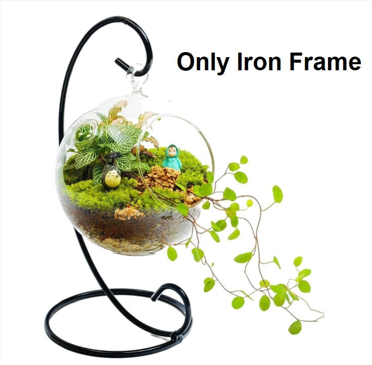 Modern Minimalist Hanging Iron Stand – Decorative Metal Display Holder for Terrariums, Glass Orbs, & Hanging Planters