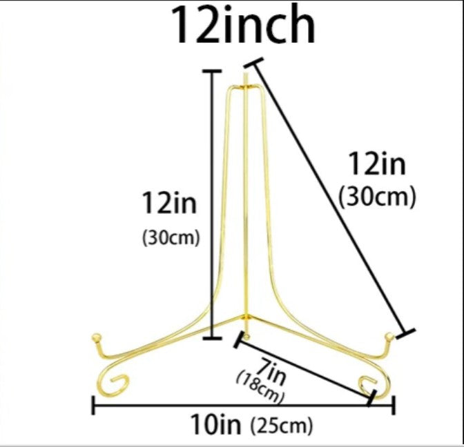 1x 12 inch Display Stand Iron Easel Plate Display Photo Holder Stand
