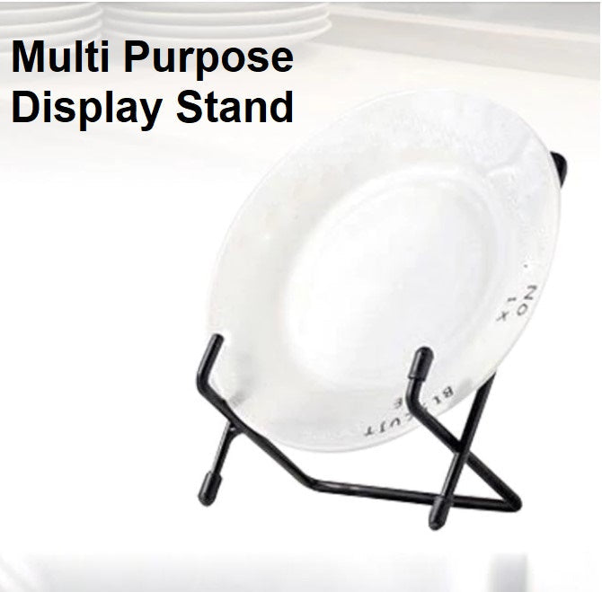 1pc Multi-Purpose Metal Display Stand - Adjustable Plate & Picture Frame Holder