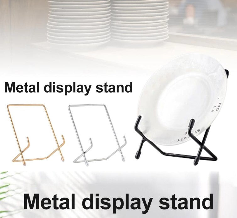 1pc Multi-Purpose Metal Display Stand - Adjustable Plate & Picture Frame Holder